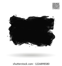 Grey  brush stroke and texture. Grunge vector abstract hand - painted element. Underline and border design.