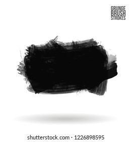 Grey  brush stroke and texture. Grunge vector abstract hand - painted element. Underline and border design.