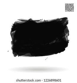 Grey  brush stroke and texture. Grunge vector abstract hand - painted element. Underline and border design.