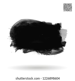 Grey  brush stroke and texture. Grunge vector abstract hand - painted element. Underline and border design.