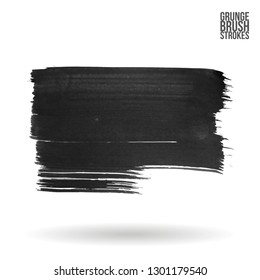 Grey brush stroke and texture. Grunge vector abstract hand - painted element. Underline and border design.