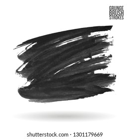 Grey brush stroke and texture. Grunge vector abstract hand - painted element. Underline and border design.