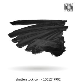 Grey brush stroke and texture. Grunge vector abstract hand - painted element. Underline and border design.