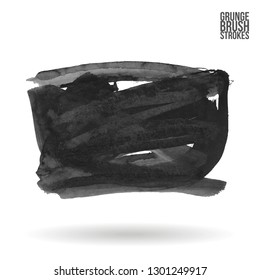 Grey brush stroke and texture. Grunge vector abstract hand - painted element. Underline and border design.