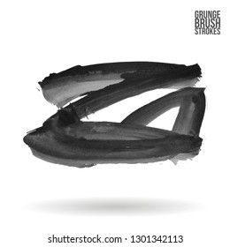 Grey brush stroke and texture. Grunge vector abstract hand - painted element. Underline and border design.