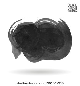 Grey brush stroke and texture. Grunge vector abstract hand - painted element. Underline and border design.