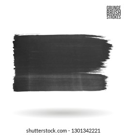 Grey brush stroke and texture. Grunge vector abstract hand - painted element. Underline and border design.