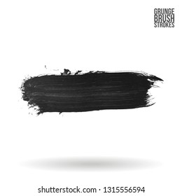 Grey brush stroke and texture. Grunge vector abstract hand - painted element. Underline and border design.