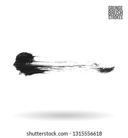 Grey brush stroke and texture. Grunge vector abstract hand - painted element. Underline and border design.