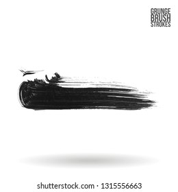 Grey brush stroke and texture. Grunge vector abstract hand - painted element. Underline and border design.