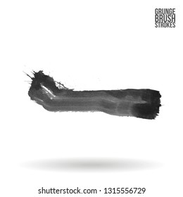 Grey brush stroke and texture. Grunge vector abstract hand - painted element. Underline and border design.