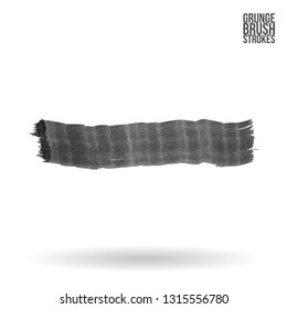 Grey brush stroke and texture. Grunge vector abstract hand - painted element. Underline and border design.