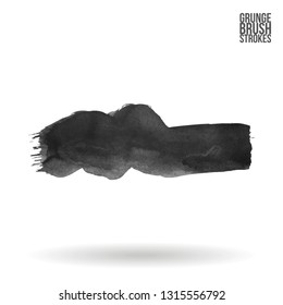 Grey brush stroke and texture. Grunge vector abstract hand - painted element. Underline and border design.