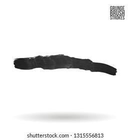 Grey brush stroke and texture. Grunge vector abstract hand - painted element. Underline and border design.