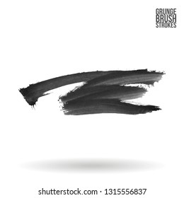 Grey brush stroke and texture. Grunge vector abstract hand - painted element. Underline and border design.