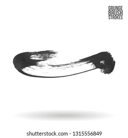 Grey brush stroke and texture. Grunge vector abstract hand - painted element. Underline and border design.