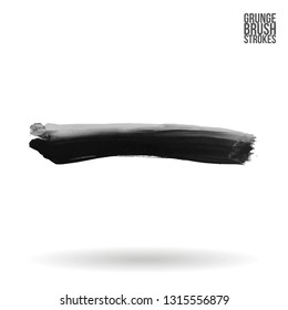 Grey brush stroke and texture. Grunge vector abstract hand - painted element. Underline and border design.