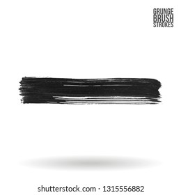 Grey brush stroke and texture. Grunge vector abstract hand - painted element. Underline and border design.