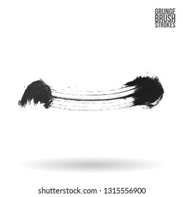 Grey brush stroke and texture. Grunge vector abstract hand - painted element. Underline and border design.