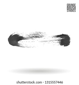 Grey brush stroke and texture. Grunge vector abstract hand - painted element. Underline and border design.