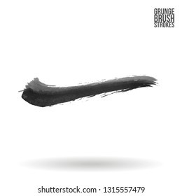 Grey brush stroke and texture. Grunge vector abstract hand - painted element. Underline and border design.