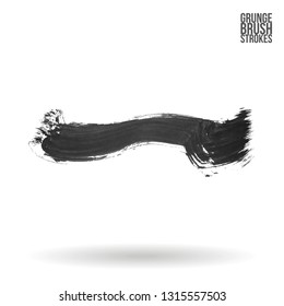 Grey brush stroke and texture. Grunge vector abstract hand - painted element. Underline and border design.