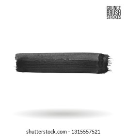 Grey brush stroke and texture. Grunge vector abstract hand - painted element. Underline and border design.