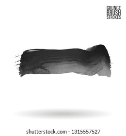 Grey brush stroke and texture. Grunge vector abstract hand - painted element. Underline and border design.