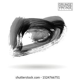 Grey brush stroke and texture. Grunge vector abstract hand - painted element. Underline and border design.