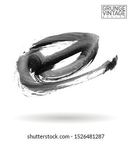 Grey brush stroke and texture. Grunge vector abstract hand - painted element. Underline and border design.