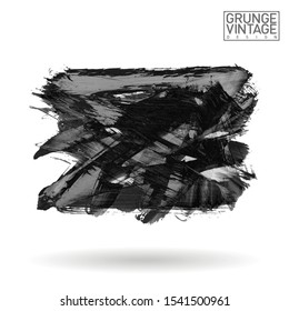 Grey brush stroke and texture. Grunge vector abstract hand - painted element. Underline and border design.