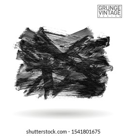 Grey brush stroke and texture. Grunge vector abstract hand - painted element. Underline and border design.