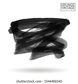 Grey brush stroke and texture. Grunge vector abstract hand - painted element. Underline and border design.