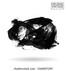 Grey brush stroke and texture. Grunge vector abstract hand - painted element. Underline and border design.