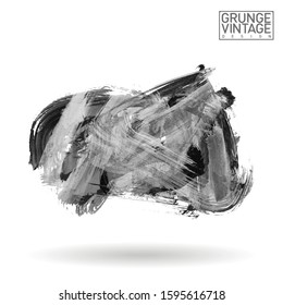 Grey brush stroke and texture. Grunge vector abstract hand - painted element. Underline and border design.