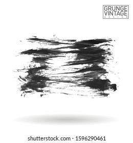 Grey brush stroke and texture. Grunge vector abstract hand - painted element. Underline and border design.