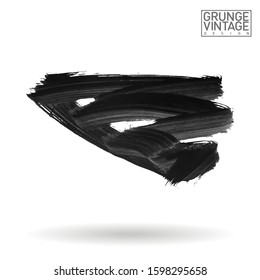Grey brush stroke and texture. Grunge vector abstract hand - painted element. Underline and border design.