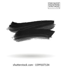 Grey brush stroke and texture. Grunge vector abstract hand - painted element. Underline and border design.