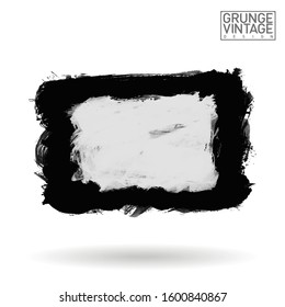 Grey brush stroke and texture. Grunge vector abstract hand - painted element. Underline and border design.
