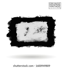 Grey brush stroke and texture. Grunge vector abstract hand - painted element. Underline and border design.