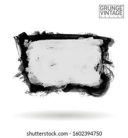 Grey brush stroke and texture. Grunge vector abstract hand - painted element. Underline and border design.