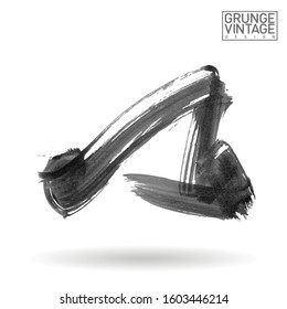 Grey brush stroke and texture. Grunge vector abstract hand - painted element. Underline and border design.