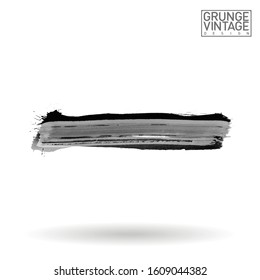Grey brush stroke and texture. Grunge vector abstract hand - painted element. Underline and border design.