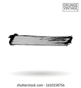 Grey brush stroke and texture. Grunge vector abstract hand - painted element. Underline and border design.
