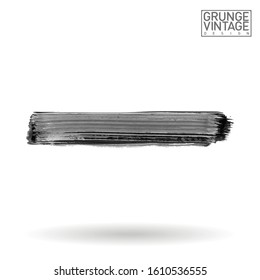 Grey brush stroke and texture. Grunge vector abstract hand - painted element. Underline and border design.