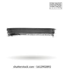 Grey brush stroke and texture. Grunge vector abstract hand - painted element. Underline and border design.