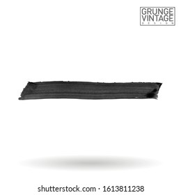 Grey brush stroke and texture. Grunge vector abstract hand - painted element. Underline and border design.