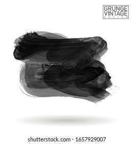 Pincel gris y textura. Grunge vectorial abstracto de la mano - elemento pintado. Diseño de subrayado y borde.