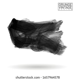 Grey brush stroke and texture. Grunge vector abstract hand - painted element. Underline and border design.