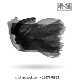 Grey brush stroke and texture. Grunge vector abstract hand - painted element. Underline and border design.
